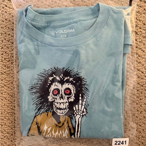 VOLCOM Skate Skeleton Peace Tee Shirt Men M Medium - Picture 5 of 5